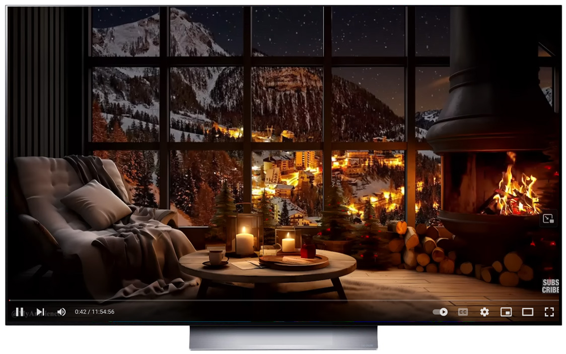 OLED55C3PUA - Yule Log at Christmas on OLE Smart TV