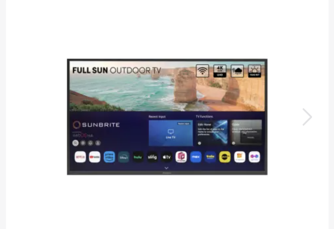 Sunbrite TV SB-FS-65-BL 65" Full Sun Outdoor TV