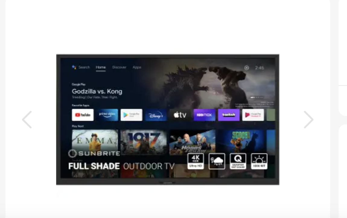 Sunbrite TV SB-V3-55-4KHDR-BL 55-Inch Outdoor Full-Shade TV